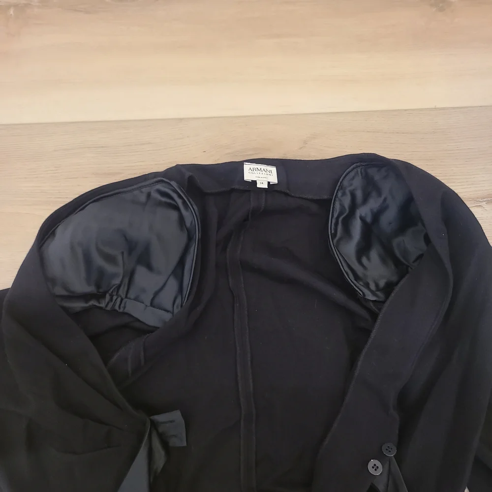 Armani Collezioni Black Women's Blazer with Satin Accent - Picture 3 of 7